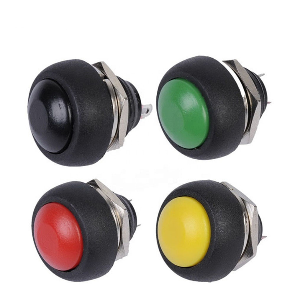 Кнопка натискна PBS-33B, OFF-(ON), чорний. без фіксації Полтава - фото 1