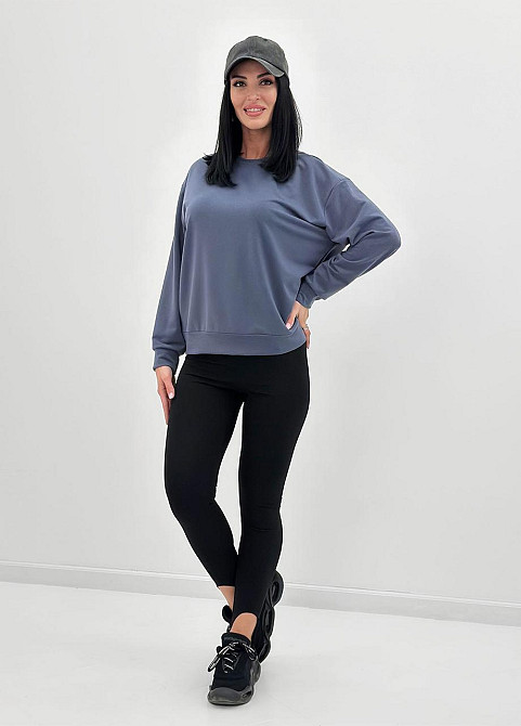 Базовий світшот з двонитки "Kaplan" оптом | Норма і батал 42-44, Графіт Київ - фото 3