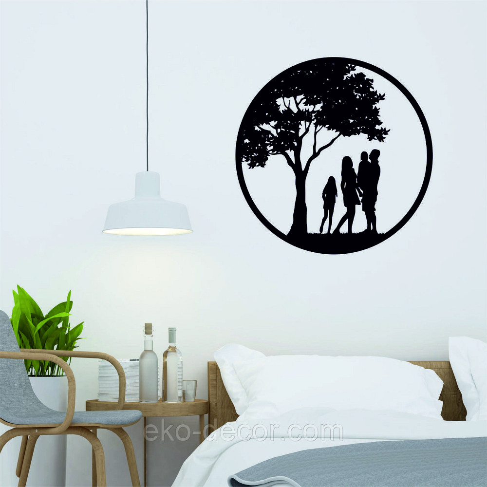 Декоративное настенное Панно «Семья», Декор на стену 90*90 см, Черный Киев - изображение 3