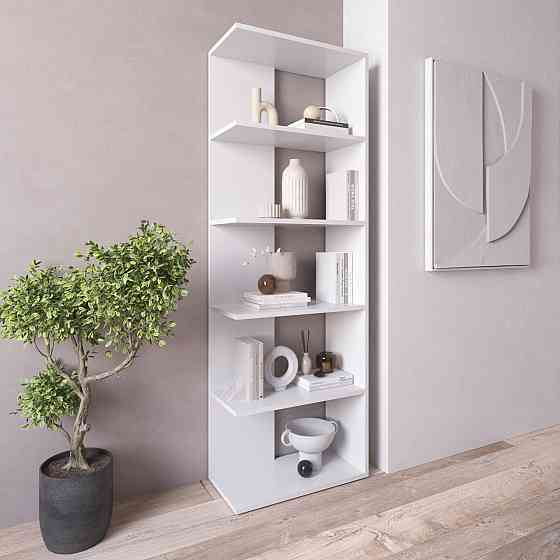 Стеллаж VAYS D-6, книжная полка из 5 открытых секций, ЛДСП, 60×30×178 см - для дома, офиса, гостиной Львов