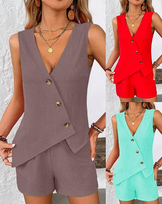 Летний модный женский костюм  шорты и жилет, креп жатка. 42 -52р Киев - изображение 1