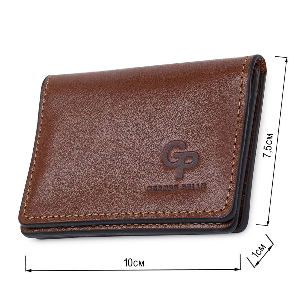 Шкіряна обкладинка для прав GRANDE PELLE 11538 Коричневий Київ - фото 9