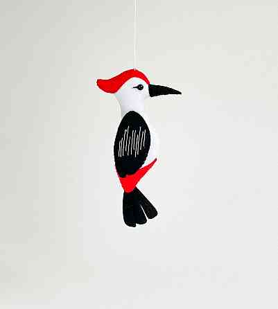 М’яка фетрова іграшка дятел ручної роботи – безпечна розвиваюча іграшка Київ