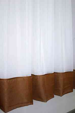 Кухонная занавеска VR-Textil № 047к коричневый с белым 270х170 см (50-353) Киев