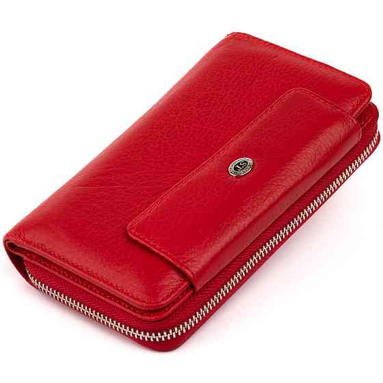 Кошелек из кожи на защелке ST Leather 19343 Красный Киев