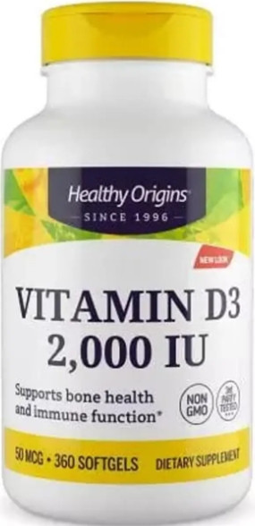 Витамин Д3 Healthy Origins  Vitamin D3 in MCT Oil 2000 МЕ 360 капс Киев - изображение 1