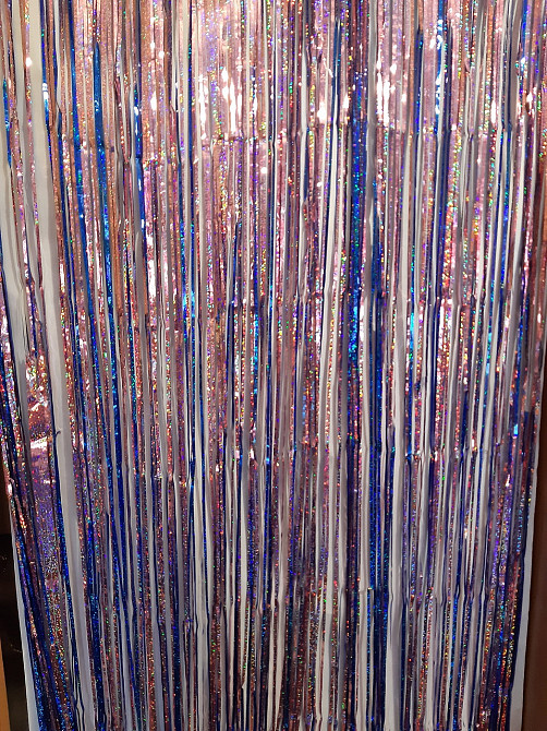 Дождик для фотозоны с голограммой 3 м на 1 м сине-розовый Киев - изображение 3