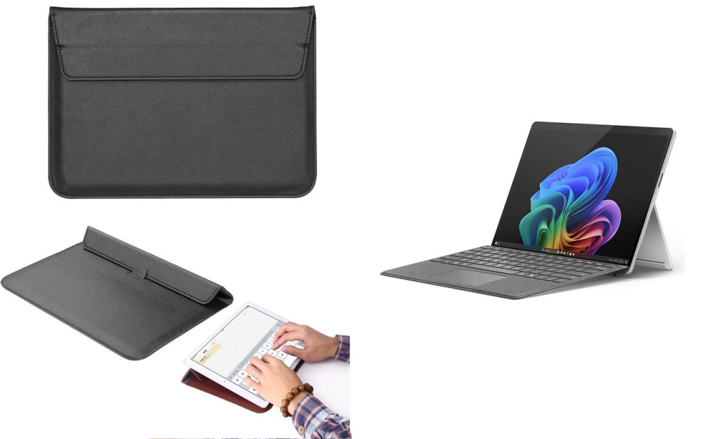 Чохол-конверт VitoCase для Microsoft Surface 11 pro Copilot+, з функцією підставки для планшета Чорний Київ - фото 1