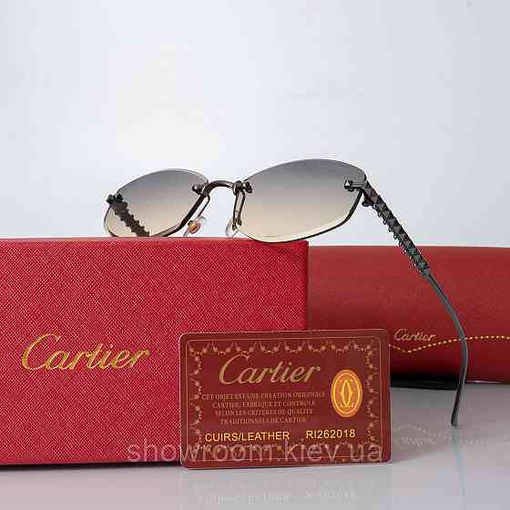 Жіночі сонцезахисні безоправні окуляри Cartier (803-1) Київ
