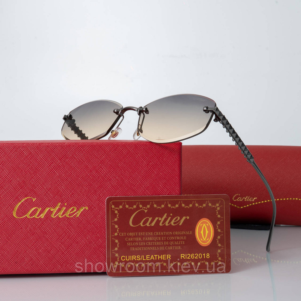 Женские солнцезащитные безоправные очки Cartier (803-1) Киев - изображение 4