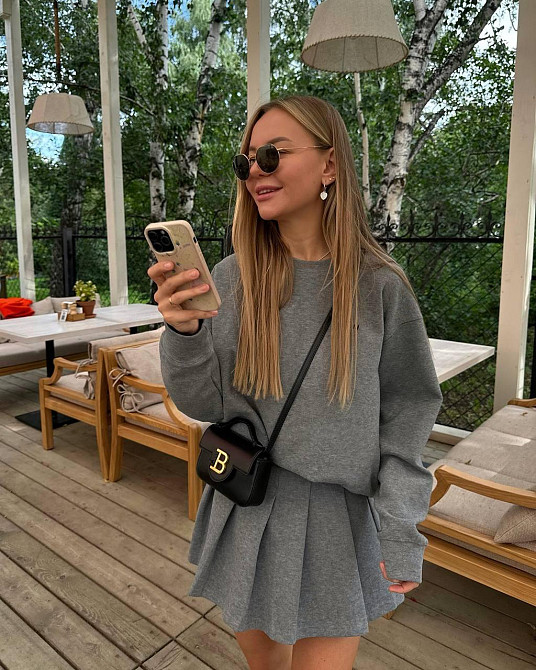 Жіночий стильний повсякденний костюм італійський трикотаж Одеса - фото 1