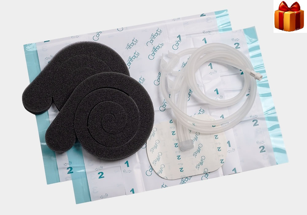 Комплект для вакуумної тepaпiї ран спiральний середнiй з iнстиляцiею. В парі з картриджем. Дніпро - фото 1