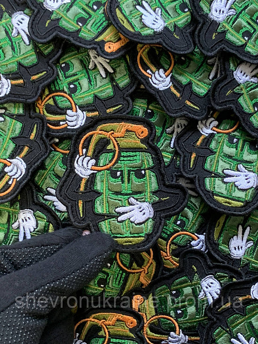 Шеврон граната ф1 (Форма контурная. На липучке) Размер 8x7.5см Киев - изображение 4