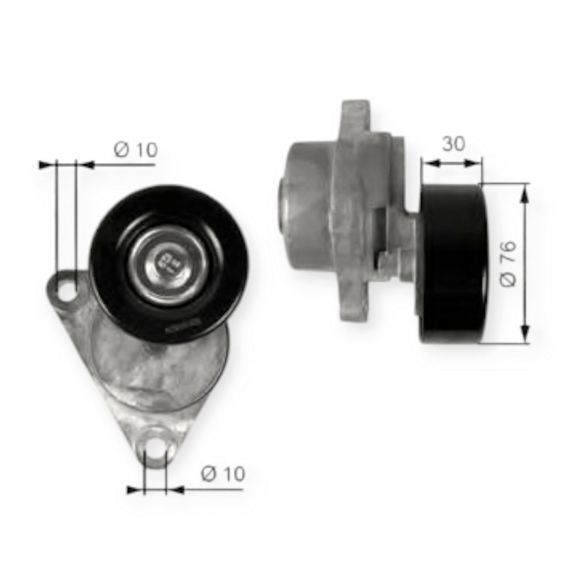 Ролик генератора натяжний автомобіль Chevrolet Aveo, Lacetti 1.6 ГУР та кондиціонера в зборі GATES Мукачево - фото 3