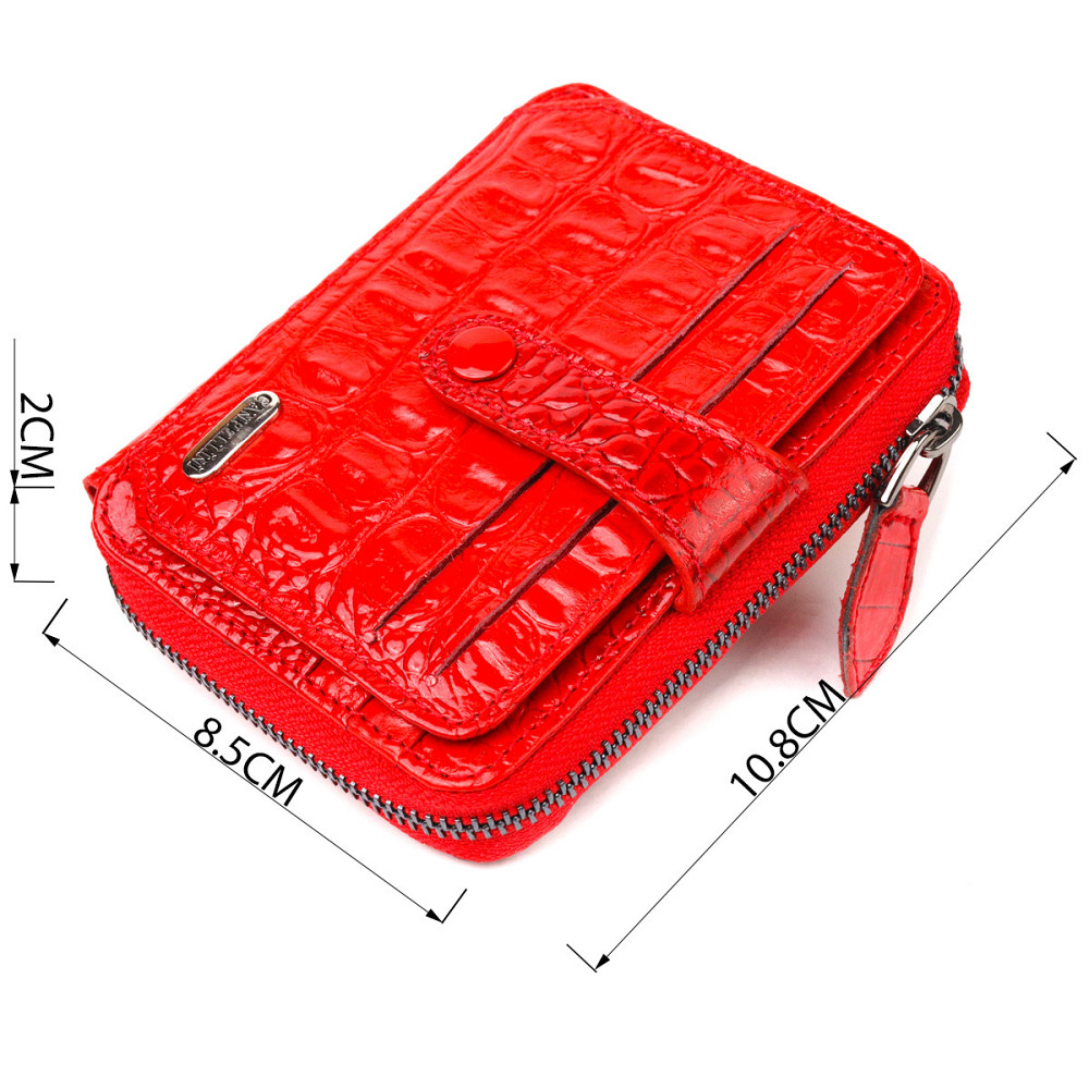 Оригинальное женское портмоне из натуральной фактурной кожи CANPELLINI 21489 Красное Киев - изображение 3