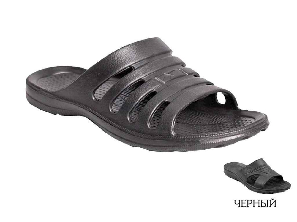 Тапочки пляжные мужские (8 пар) арт.М-201 Краб черные (40-45р.) ТМ ОЛИМП Киев - изображение 1