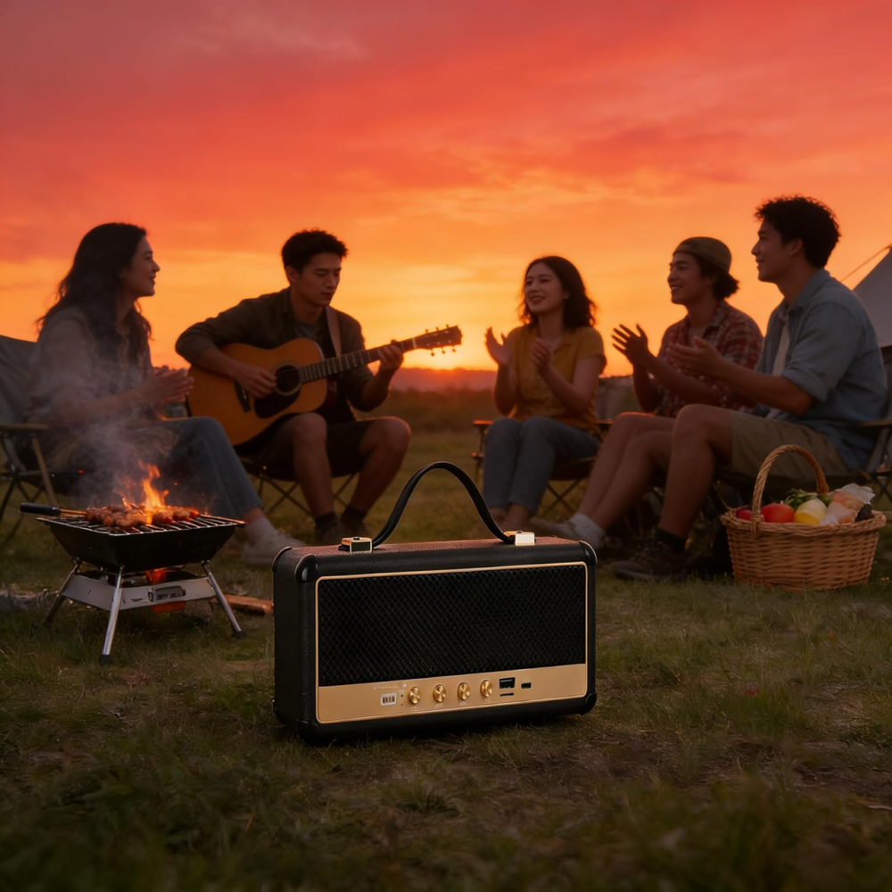 Портативна Bluetooth колонка StockWell III M30 ретро акустика бездротова 16 Вт вбудований акумулятор FM-радіо чорна Київ - фото 4