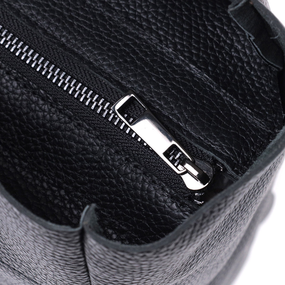 Зручна сумка-шоппер із натуральної шкіри Shvigel 22845 Чорна Київ - фото 8