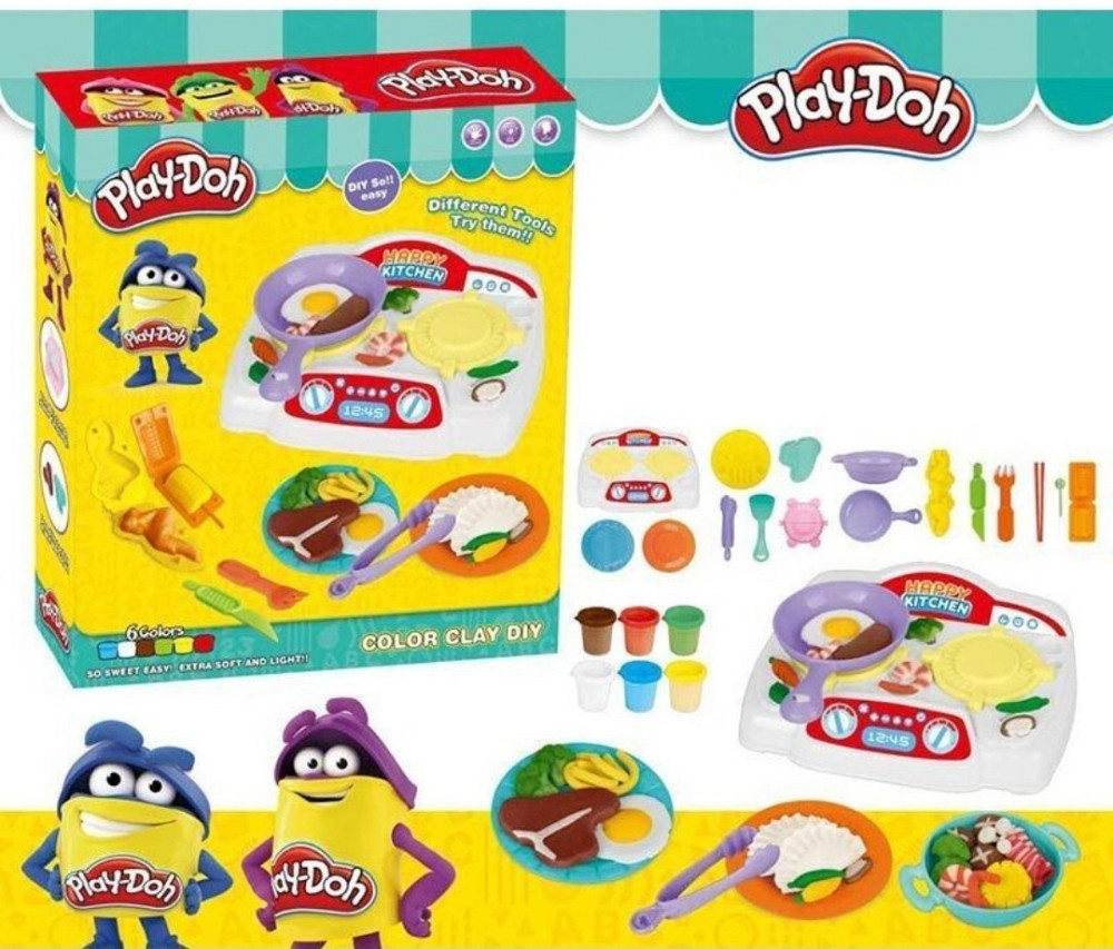 Игровой набор пластилин Play-Doh Кухонная Плита из посудоб 6 баночек. Харьков - изображение 1