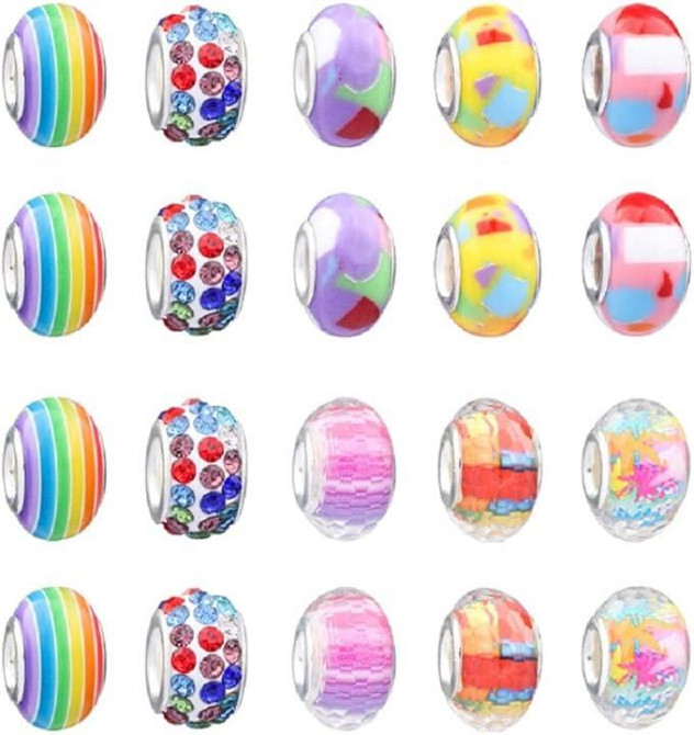 Детский набор для творчества для создания шарм браслетов и колье из бусин в подарочной коробке 63 шт Киев - изображение 5