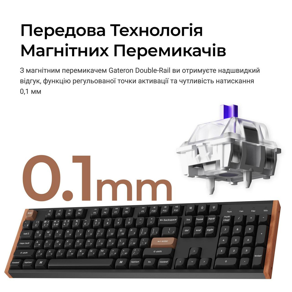 Клавіатура бездротова Keychron K10 HE Magnetic Switch Black RGB (K10H-F1-UA) ( 25833 ) Харьков - изображение 9