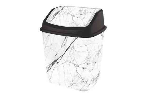 Відро для сміття 5л поворотна кришка Білий мармур "ELIF" Харків