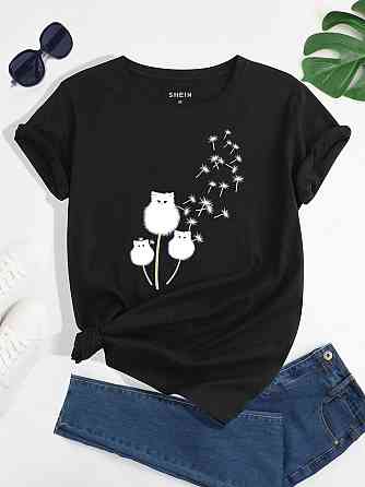 Футболка женская с принтом  44 Черная 2634325597 Днепр