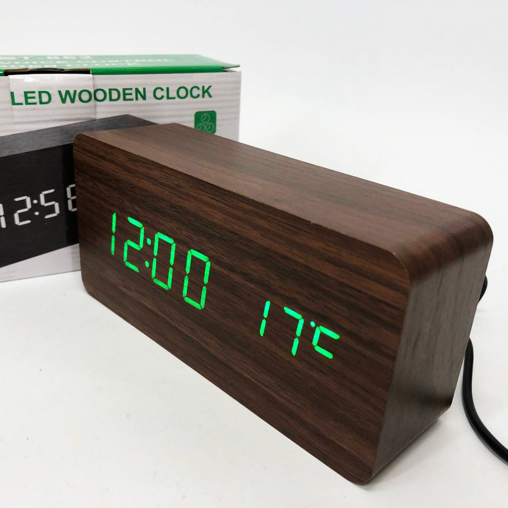 Оригинальные настольные часы VST-862-4, Черные настольные зеркальные часы, Часы DN-348 электронные настольные Киев - изображение 8