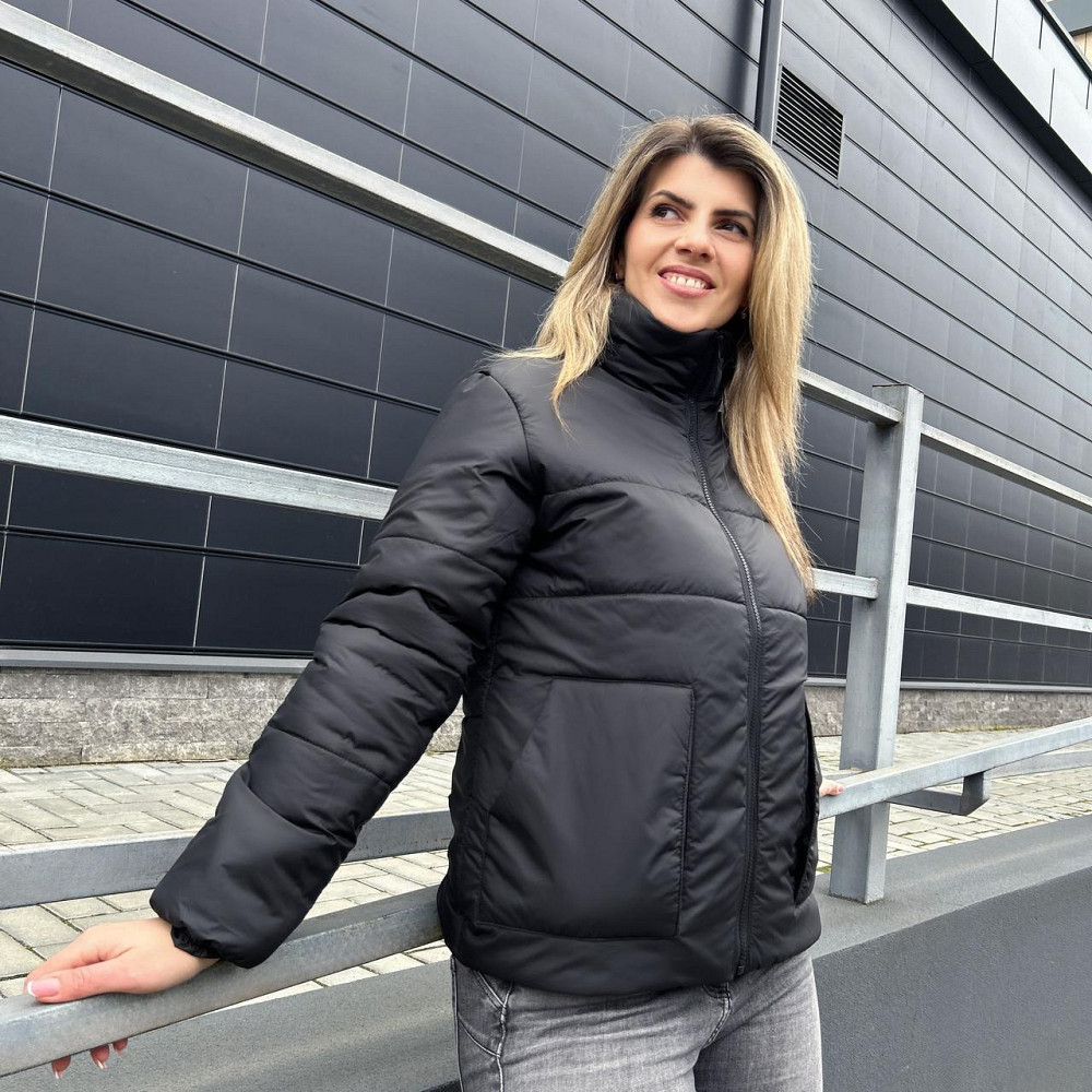 Демісезонна куртка з синтепоном "Lake" оптом | Норма і батал | Розпродаж моделі Чорний, 50-52 Київ - фото 3