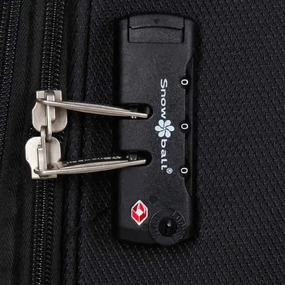 Чемодан тканевый SNOWBALL 22204 средний 4 колеса черный Киев - изображение 3