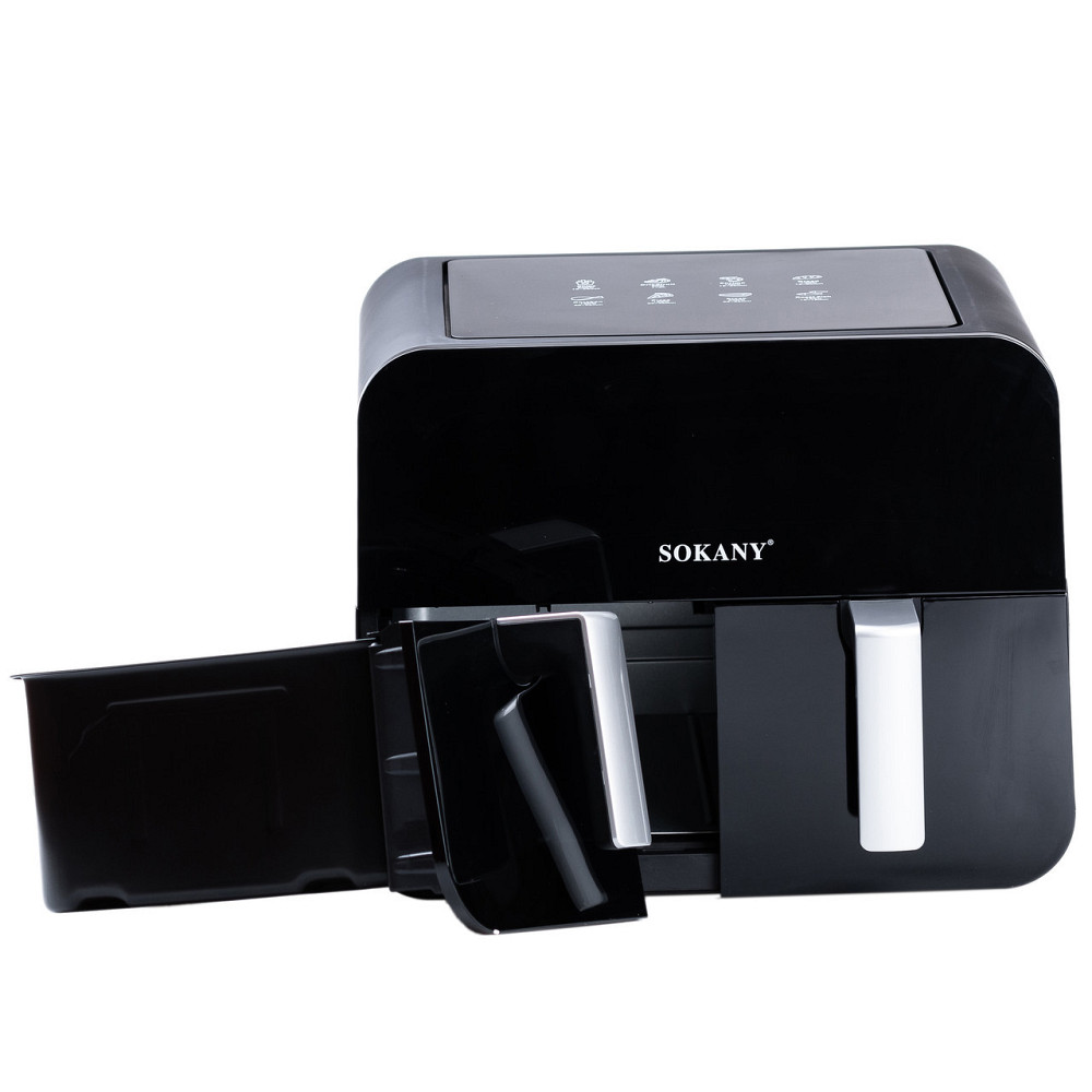 Аерофритюрниця SOKANY на 10 л, чорна, з двома відділеннями Київ - фото 5