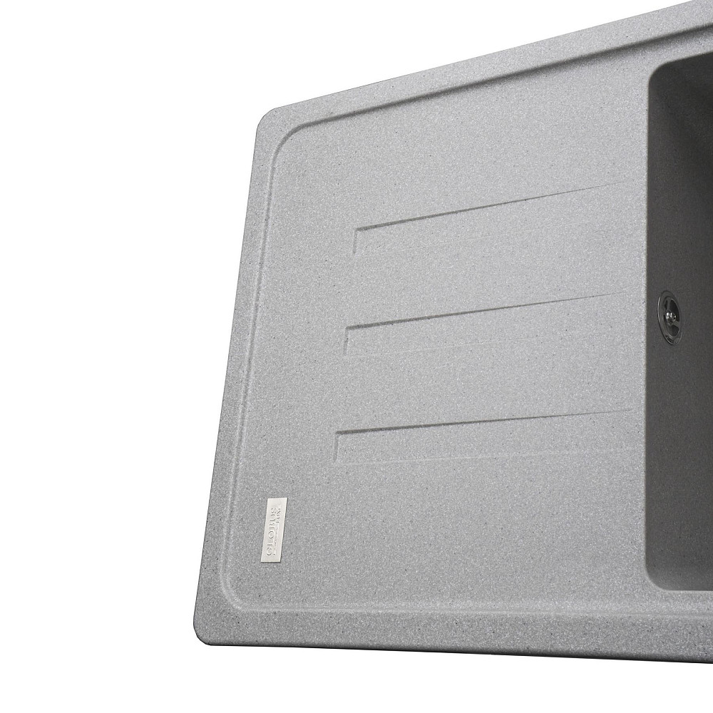 Гранітна мийка Globus Lux LUGANO сiрий камiнь 780x435мм-А0005 Тернопіль - фото 5