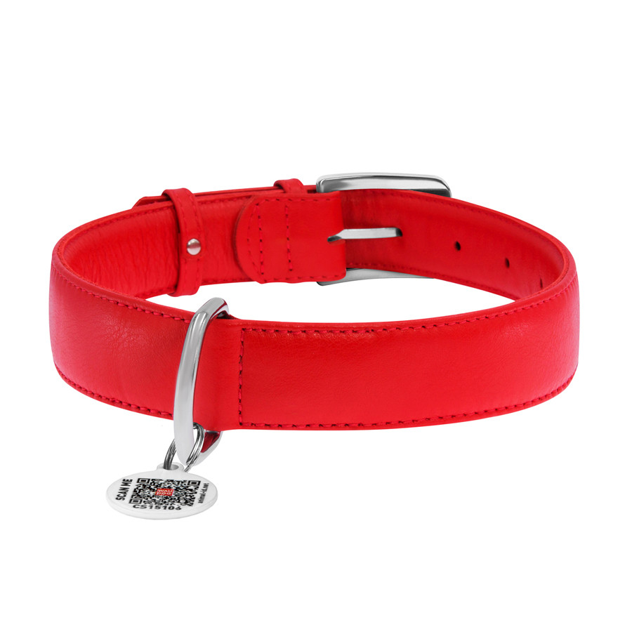 Нашийник для собак шкіряний WAUDOG Glamour з QR паспортом, без прикрас, XL, Ш 35 мм, Дов 46-60 Коломия - фото 3