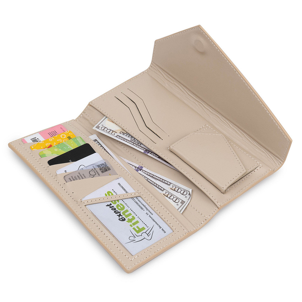 Жіночий класичний гаманець Бежевий (GRANDE PELLE) Київ - фото 9