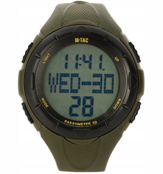 Тактичний Годинник водлнепроникний з секундоміром та крокоміром M-Tac (50001001) Olive Нововолинськ - фото 2
