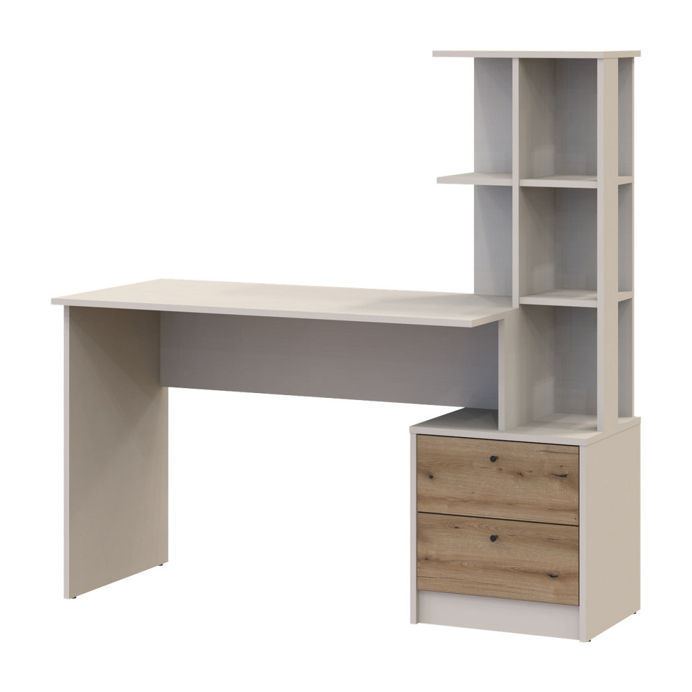 Офісний стіл Doros Т7 Кашемір/Дуб Евок 136х55х138 (DRS-011513) Львів - фото 2