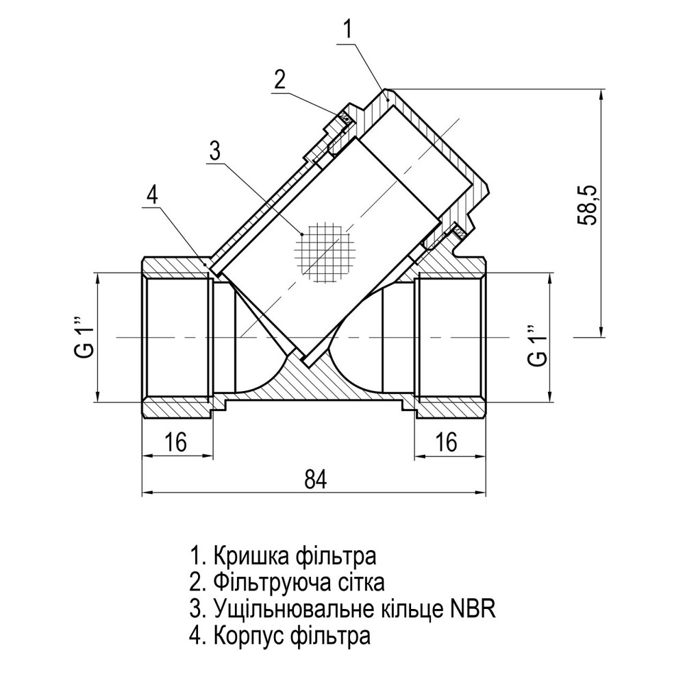 Фильтр грубой очистки SOLOMON 1″ 8011 (000001451) Киев - изображение 3