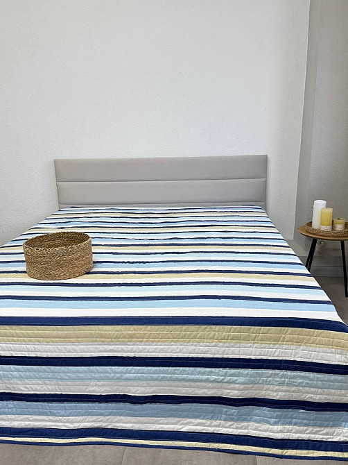 Ecotton Покривало Nostra 240х260 см антиалергенне стьобане мікрофібра L0020 Blue біло-блакитне Киев - изображение 3