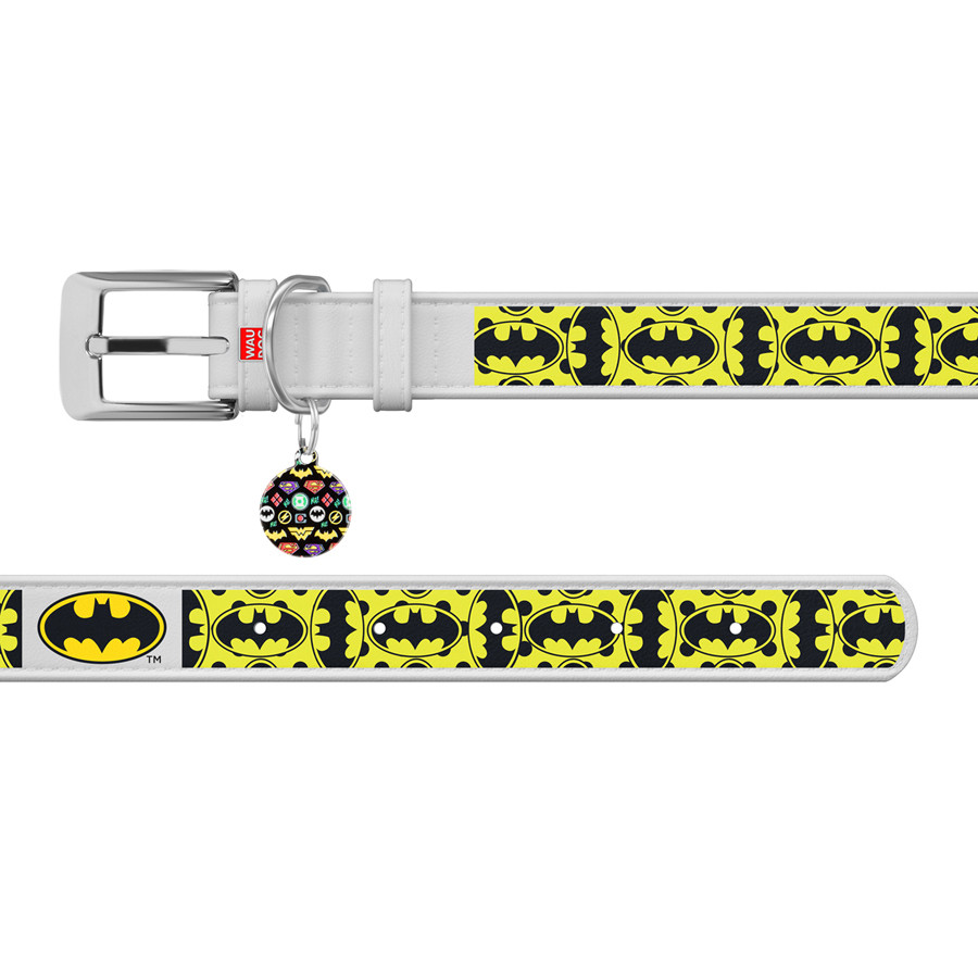 Нашийник для собак шкіряний WAUDOG Design з QR паспортом, малюнок "Бетмен4", L, Ш 25 мм, Дов 38 Коломия - фото 3