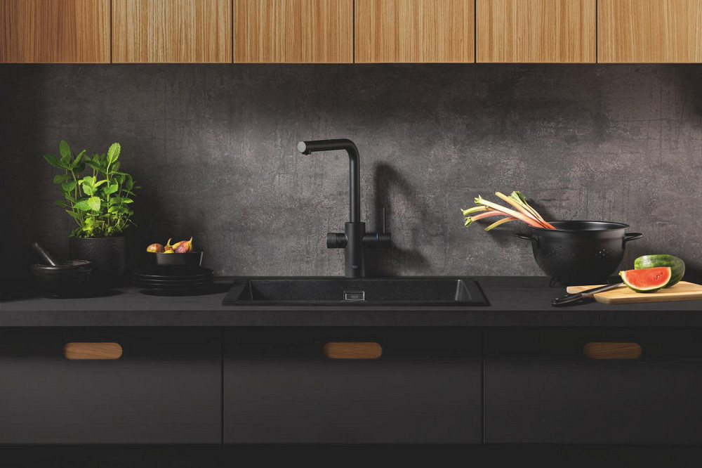 Кухонний змішувач із підключенням до фільтра Grohe Blue Pure Minta чорний (30590KF0) Чернівці - фото 3