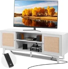 Сервер Rattanowy system TV 191 cm - Stojak Boho Biała Шафа pod Телевізор Stylowa Киев - изображение 1