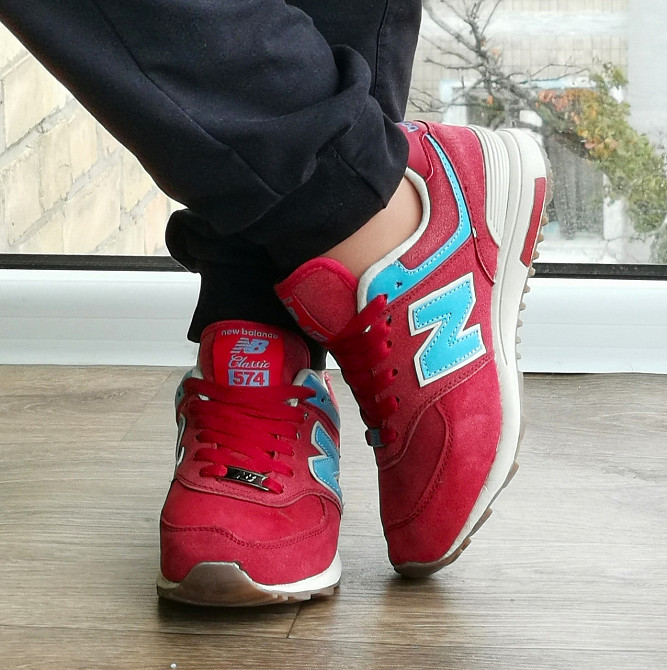 Красные Кроссовки New Balance 574 Женские Мужские Замшевые Бордовые Нью Баланс (размеры: 36,37,38,39,40) Днепр - изображение 8