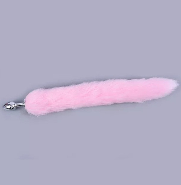 Анальна пробка рожева - розмір 40см, текстиль, метал Київ - фото 1