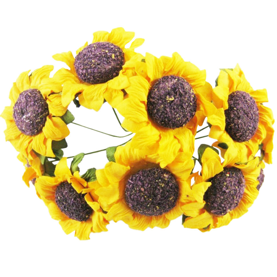 Декоративный подсолнух для творчества KV-735 пучок 10 штук Винница - изображение 1