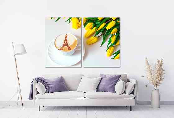 Модульная картина в гостиную / спальню  Жовті тюльпани  TLV-2_042 120х170 см Київ