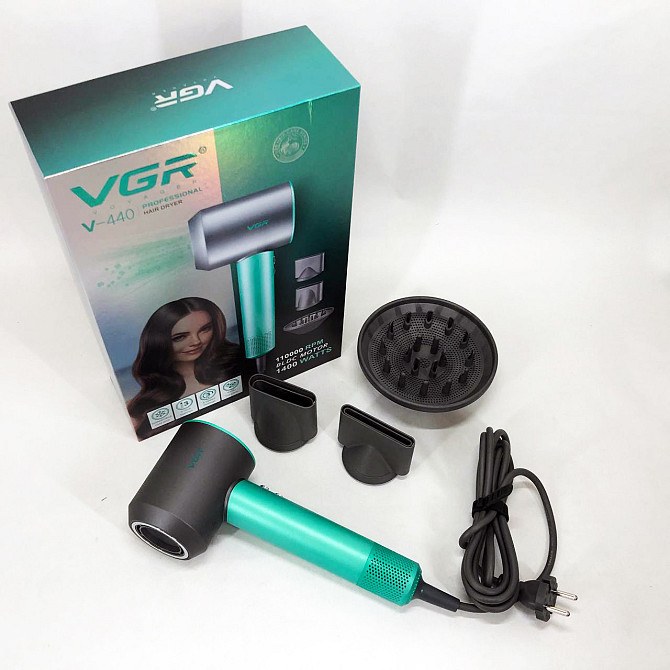 Фен професійний VGR V-440. RS-582 Колір: зелений Київ - фото 7