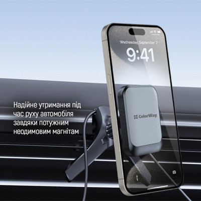 Универсальный автодержатель ColorWay Magnetic Air Vent-6 (360° rotation) Gray (CW-CHM16-GR) Винница - изображение 7