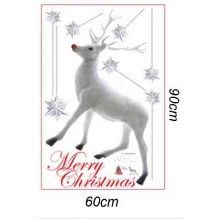 Стікери новорічні Олень розмір наклейки 90*60см, силікон Київ