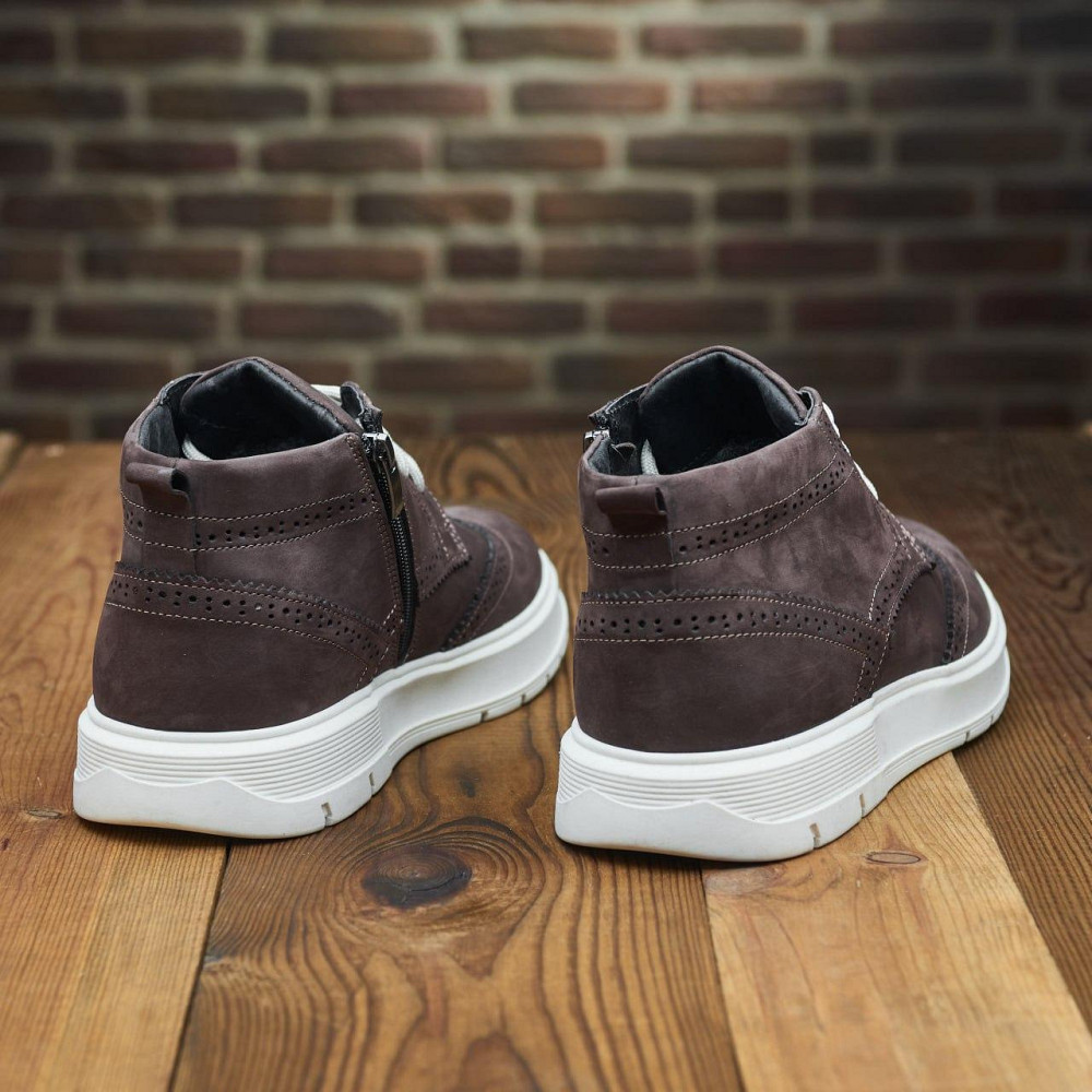 Чоловічі зимові стильні черевики з натуральної шкіри та теплого хутра 25026 Харків - фото 5