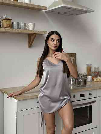 Шелковая ночная рубашка Серый 3XL/4XI Харьков